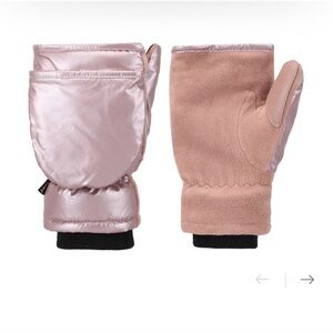Isotoner Signature Sleek Heat Flip Touchscreen Mittens Women's Blush Metallic
